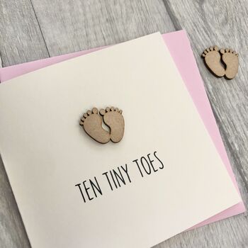 Ten Tiny Toes New Baby Card, 3 of 3