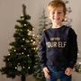 Express Your Elf Kids Christmas Jumper, thumbnail 3 of 6