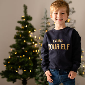 Express Your Elf Kids Christmas Jumper, 3 of 6