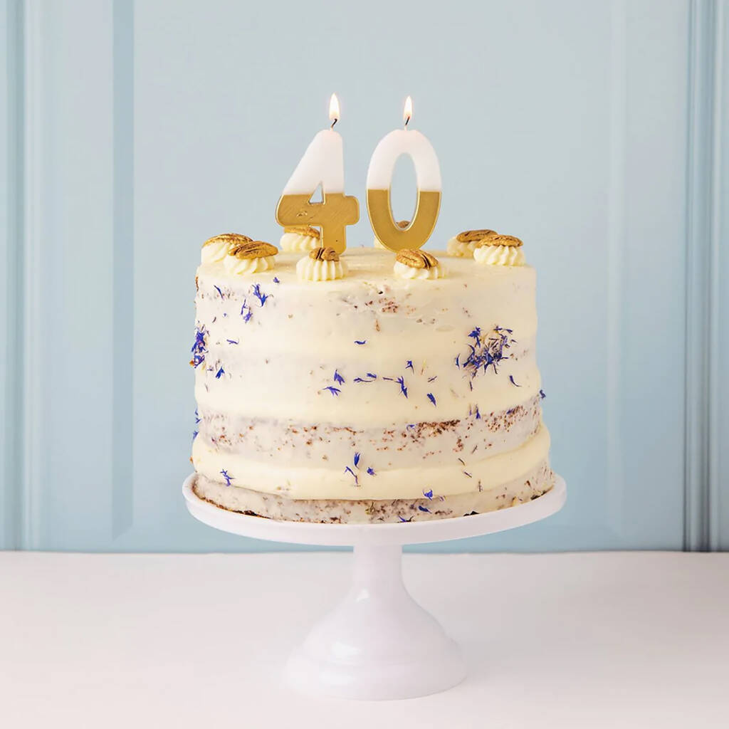 White And Gold Number Birthday Candle, 1 of 2
