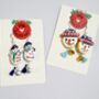 Jingle Bell Snowman Festive Painted Earrings With Stand, thumbnail 3 of 7