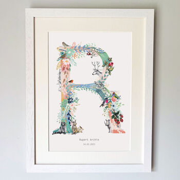 Personalised J To S Pastel Wildlife Letter Print, 11 of 12