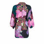Hydrangea Viscose Kimono Mini Robe With Art Print, thumbnail 2 of 5