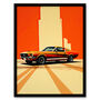 Wall Cracks Orange Sports Motor Car Wall Art Print, thumbnail 5 of 6