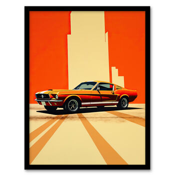 Wall Cracks Orange Sports Motor Car Wall Art Print, 5 of 6