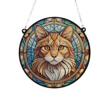 Ginger Cat Stained Glass Effect Suncatcher, 2 of 6