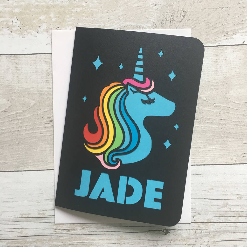Rainbow Unicorn Papercut Card, 1 of 6