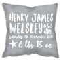 Personalised Baby Birth Details Cushion, thumbnail 4 of 5