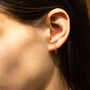 Gold Plated Multi Coloured Stone Sleeper Earrings, thumbnail 1 of 3