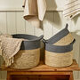 Emery Seagrass Grey Stripe Basket, thumbnail 2 of 6