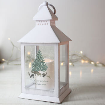 Personalised A Winter's Night White Lantern – Light Up Christmas Ornament, 2 of 4