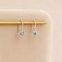 Tiny Sterling Silver Cubic Zirconia Drop Earrings, thumbnail 4 of 12