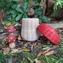 Mushroom Basket With Red Hand Dyed Lid, thumbnail 2 of 5