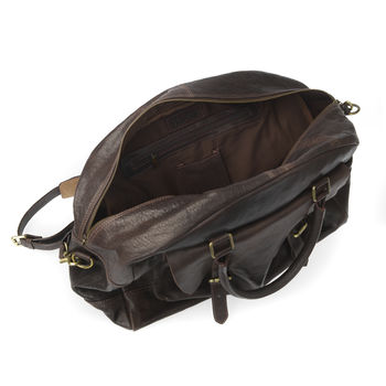 Luxury Leather Travel Bag, 10 of 11