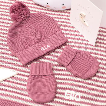 New Baby Bobble Hat And Mittens Letterbox Set, 4 of 12