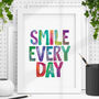 'Smile Every Day' Motivational Print For Kids, thumbnail 1 of 2