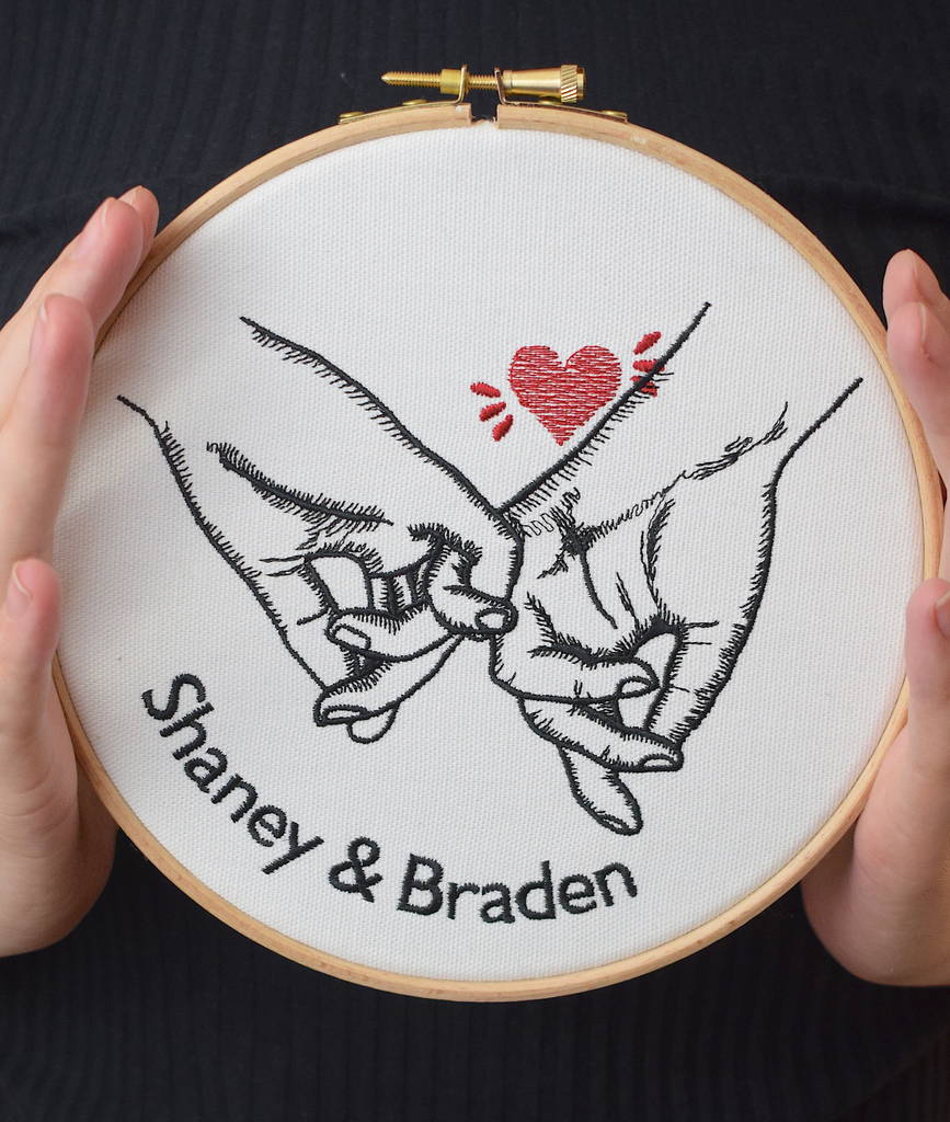 Personalised Pinky Promise Embroidery Hoop By Iredale ...

