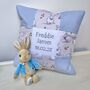 Nursery Bunny Name And Date Cushion, thumbnail 7 of 9