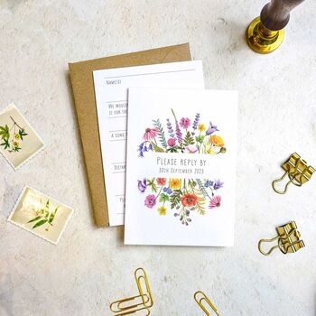 Colourful Flowers Gatefold Wedding Invitation, 4 of 10