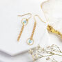 Mismatched Birthstone Circle Chain Drop Earrings, thumbnail 1 of 6