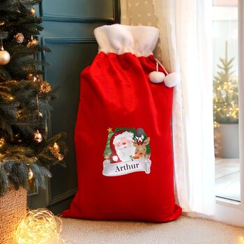 Personalised Red Christmas Santa Sack, 2 of 2