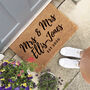 Personalised Mrs And Mrs Wedding Gift Door Mat, thumbnail 1 of 1