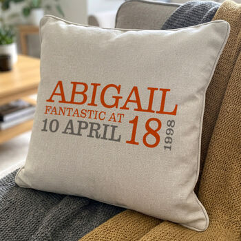 Personalised 18th Birthday Cushion, 6 of 8