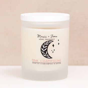 Pink Champagne Scented Soy Wax Candle In Glass Jar, 2 of 4