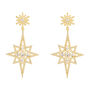 Northern Star Burst Drop Earring Plated Sterling Silver, thumbnail 3 of 9