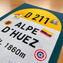 Personalised Cycling Road Sign, Alpe D’huez Art Poster, thumbnail 7 of 9