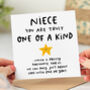 'Niece You Are One Of A Kind' Card, thumbnail 1 of 2