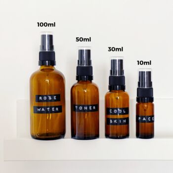 Mini Amber Glass Atomiser Spray Bottle Stamped Label, 9 of 9