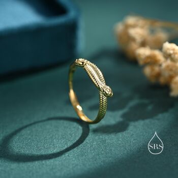 Sterling Silver Double Snake Ring, 7 of 12