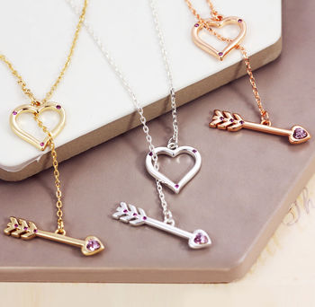 Heart And Arrow Lariat Necklace, 6 of 8