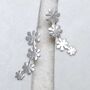 Sterling Silver Curved Flower Ear Climbers, thumbnail 5 of 6