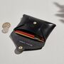 Personalised Black Leather Card + Coin Purse, thumbnail 3 of 6