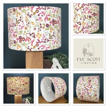 Ashbee Plum Floral Drum Lampshade, 9 of 9