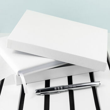 Personalised Luxury Medium White Leather Guest Book, 4 of 6