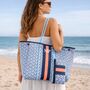 Personalised Geometric Coral Stripe Neoprene Tote Bag Set, thumbnail 1 of 2