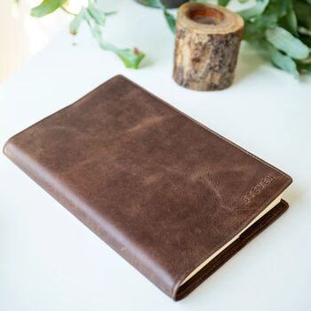 Vintage Leather Personalised Lined Notebook Journal, 10 of 12