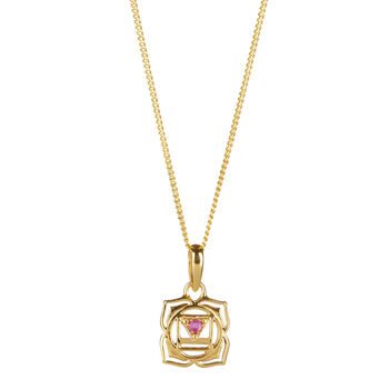 Root Chakra Ruby Gold Vermeil Necklace, 2 of 10