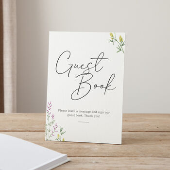Wildflowers Personalised Names Wedding Guest Book, 3 of 3