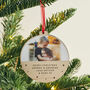 Personalised Wooden Photo Christmas Bauble Message, thumbnail 2 of 4