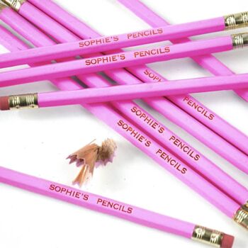 Personalised Pink Gift Boxed Pencils, 2 of 2