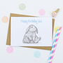 Personalised Rabbit Pompom Birthday Card, thumbnail 3 of 3