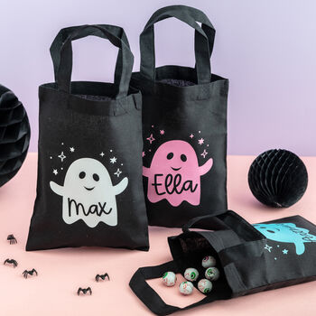 Personalised Halloween Ghost Trick Or Treat Bag, 2 of 2
