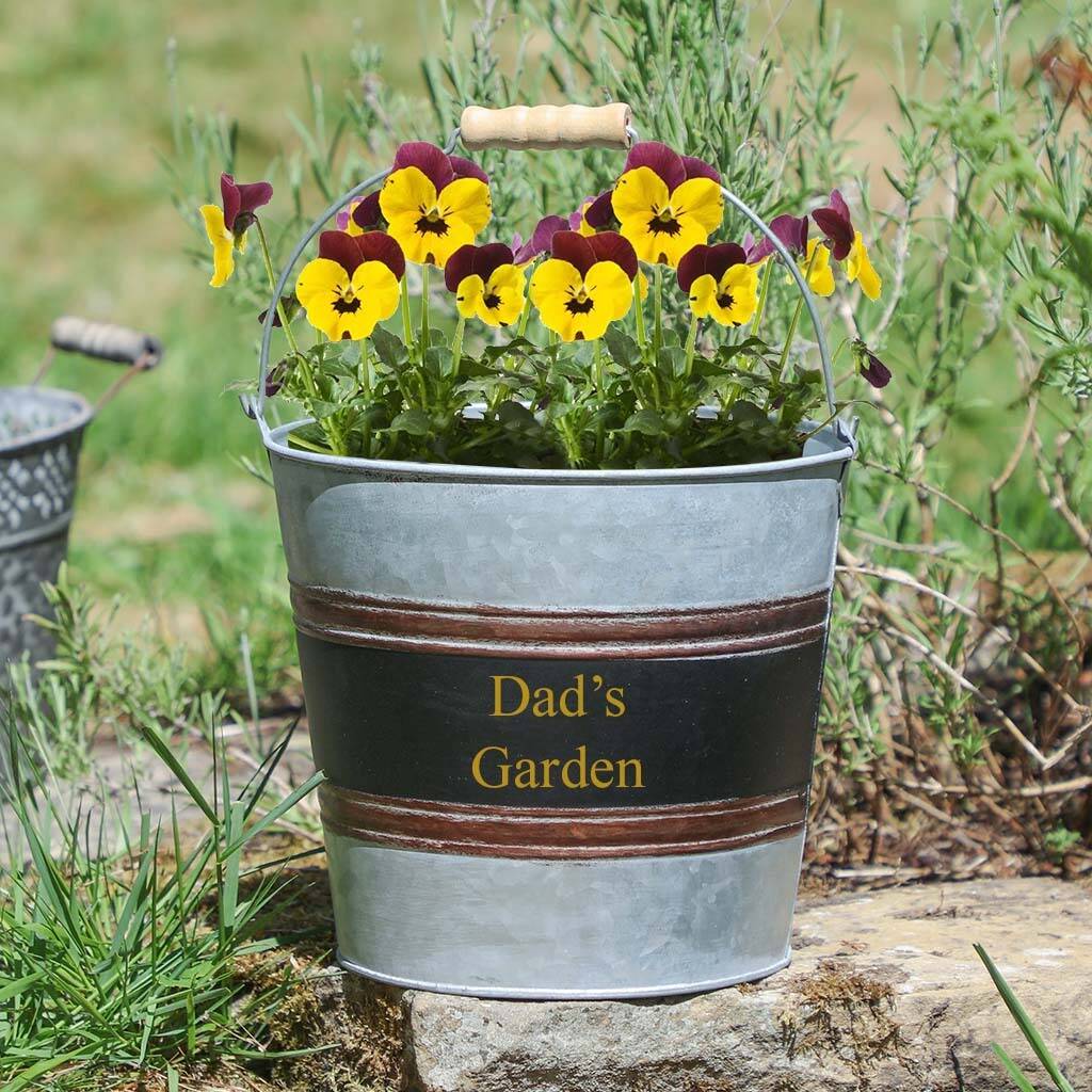 Personalised Large Zinc Garden Planter Bucket By Dibor