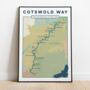 Personalised Cotswold Way Map Art Print, thumbnail 2 of 9