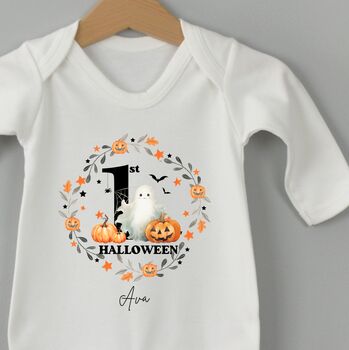 My 1st Halloween Babygrow Personalised, 2 of 3