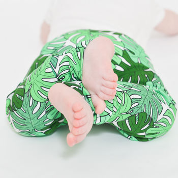 Tropical Print Monstera Leaf Summer Baby Leggings, 3 of 9